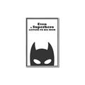 Picture of Superhero Listens II _GroupedProduct_Rectangle_Portrait_Mini_ _GroupedProduct_Rectangle_Portrait_Canvas_Framed_