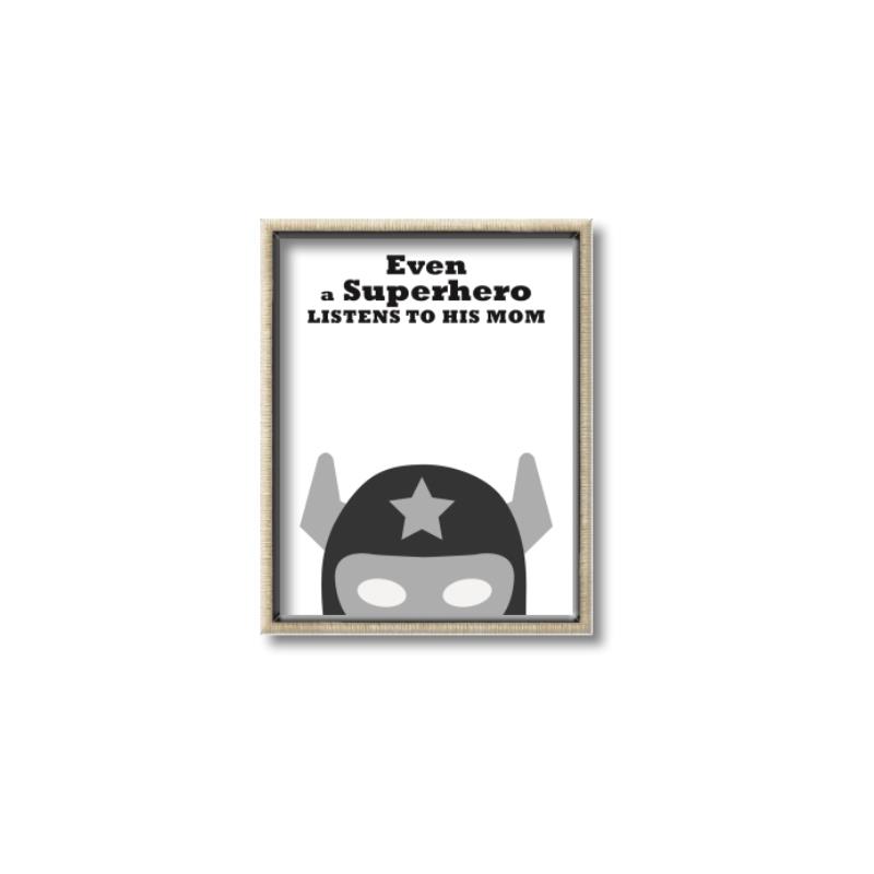Picture of Superhero Listen I _GroupedProduct_Rectangle_Portrait_Mini_ _GroupedProduct_Rectangle_Portrait_Canvas_Framed_