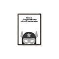 Picture of Superhero Listen I _GroupedProduct_Rectangle_Portrait_Mini_ _GroupedProduct_Rectangle_Portrait_Canvas_Framed_