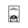 Picture of Superhero Listen I _GroupedProduct_Rectangle_Portrait_Mini_ _GroupedProduct_Rectangle_Portrait_Canvas_Framed_