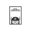 Picture of Superhero Listen I _GroupedProduct_Rectangle_Portrait_Mini_ _GroupedProduct_Rectangle_Portrait_Canvas_Framed_
