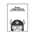 Picture of Superhero Listen I _GroupedProduct_Rectangle_Portrait_Mini_ _GroupedProduct_Rectangle_Portrait_Canvas_Framed_