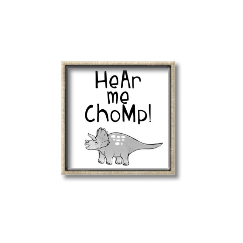 Picture of Hear me Chomp Gray _GroupedProduct_Square_Mini_ _GroupedProduct_Square_Canvas_Framed_
