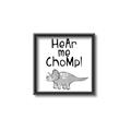 Picture of Hear me Chomp Gray _GroupedProduct_Square_Mini_ _GroupedProduct_Square_Canvas_Framed_