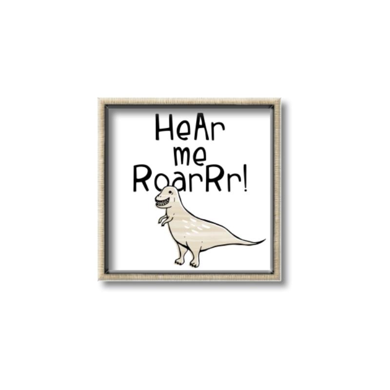 Picture of Hear me Roar Beige  _GroupedProduct_Square_Mini_ _GroupedProduct_Square_Canvas_Framed_