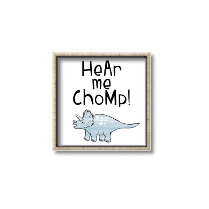 Picture of Hear me Chomp Blue _GroupedProduct_Square_Mini_ _GroupedProduct_Square_Canvas_Framed_