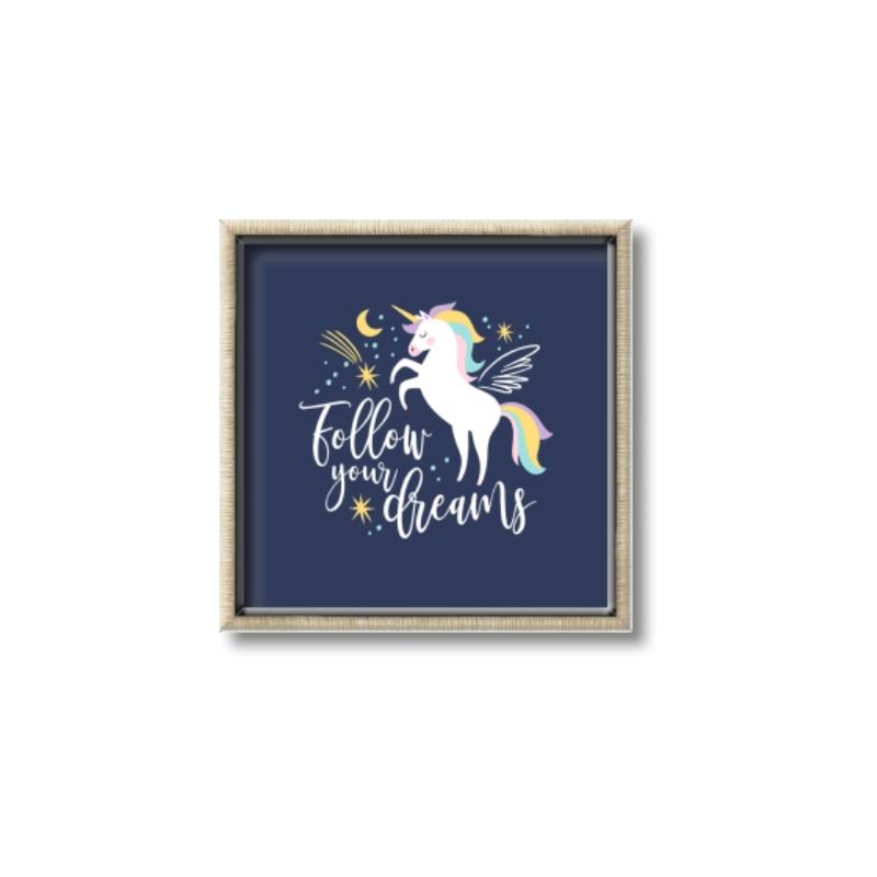 Picture of Follow your Dreams Unicorn _GroupedProduct_Square_Mini_ _GroupedProduct_Square_Canvas_Framed_
