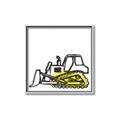 Picture of Construction Dozer _GroupedProduct_Square_Mini_ _GroupedProduct_Square_Canvas_Framed_