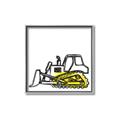 Picture of Construction Dozer _GroupedProduct_Square_Mini_ _GroupedProduct_Square_Canvas_Framed_