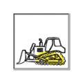 Picture of Construction Dozer _GroupedProduct_Square_Mini_ _GroupedProduct_Square_Canvas_Framed_