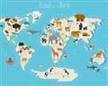Picture of Animals Map of the World _GroupedProduct_Rectangle_Landscape_Unframed_Print_Only_