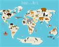 Picture of Animals Map of the World _GroupedProduct_Rectangle_Landscape_Unframed_Print_Only_