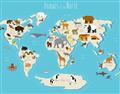 Picture of Animals Map of the World _GroupedProduct_Rectangle_Landscape_Unframed_Print_Only_
