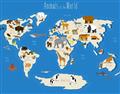 Picture of Animals Map Blue _GroupedProduct_Rectangle_Landscape_Unframed_Print_Only_