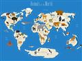 Picture of Animals Map Blue _GroupedProduct_Rectangle_Landscape_Unframed_Print_Only_