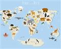 Picture of Animals Map Light Blue _GroupedProduct_Rectangle_Landscape_Unframed_Print_Only_