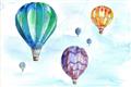 Picture of Hot Air Balloon I _GroupedProduct_Rectangle_Landscape_Mini_ _GroupedProduct_Rectangle_Landscape_Unframed_Print_Only_