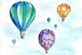 Picture of Hot Air Balloon I _GroupedProduct_Rectangle_Landscape_Mini_ _GroupedProduct_Rectangle_Landscape_Unframed_Print_Only_
