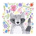 Picture of In the Garden Raccoon _GroupedProduct_Square_Mini_ _GroupedProduct_Square_Unframed_Print_Only_