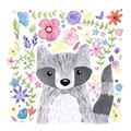 Picture of In the Garden Raccoon _GroupedProduct_Square_Mini_ _GroupedProduct_Square_Unframed_Print_Only_