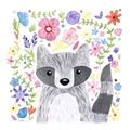 Picture of In the Garden Raccoon _GroupedProduct_Square_Mini_ _GroupedProduct_Square_Unframed_Print_Only_