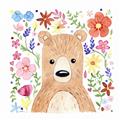 Picture of In the Garden Bear _GroupedProduct_Square_Mini_ _GroupedProduct_Square_Unframed_Print_Only_