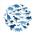 Picture of Dino Party Blue _GroupedProduct_Square_Mini_ _GroupedProduct_Square_Unframed_Print_Only_