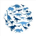 Picture of Dino Party Blue _GroupedProduct_Square_Mini_ _GroupedProduct_Square_Unframed_Print_Only_