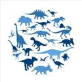 Picture of Dino Party Blue _GroupedProduct_Square_Mini_ _GroupedProduct_Square_Unframed_Print_Only_
