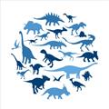 Picture of Dino Party Blue _GroupedProduct_Square_Mini_ _GroupedProduct_Square_Unframed_Print_Only_