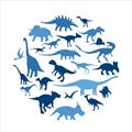 Picture of Dino Party Blue _GroupedProduct_Square_Mini_ _GroupedProduct_Square_Unframed_Print_Only_