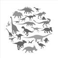 Picture of Dino Party Gray _GroupedProduct_Square_Mini_ _GroupedProduct_Square_Unframed_Print_Only_
