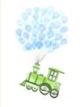 Picture of Balloon Train  _GroupedProduct_Rectangle_Portrait_Mini_ _GroupedProduct_Rectangle_Portrait_Unframed_Print_Only_