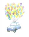 Picture of Balloon Car _GroupedProduct_Rectangle_Portrait_Mini_ _GroupedProduct_Rectangle_Portrait_Unframed_Print_Only_