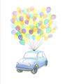 Picture of Balloon Car _GroupedProduct_Rectangle_Portrait_Mini_ _GroupedProduct_Rectangle_Portrait_Unframed_Print_Only_