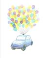 Picture of Balloon Car _GroupedProduct_Rectangle_Portrait_Mini_ _GroupedProduct_Rectangle_Portrait_Unframed_Print_Only_