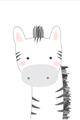 Picture of Gray Zebra _GroupedProduct_Rectangle_Portrait_Mini_ _GroupedProduct_Rectangle_Portrait_Unframed_Print_Only_