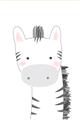 Picture of Gray Zebra _GroupedProduct_Rectangle_Portrait_Mini_ _GroupedProduct_Rectangle_Portrait_Unframed_Print_Only_