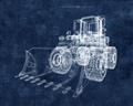 Picture of Tractor Navy II  _GroupedProduct_Rectangle_Landscape_Mini_ _GroupedProduct_Rectangle_Landscape_Unframed_Print_Only_