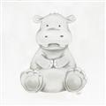 Picture of Nursery Hippo _GroupedProduct_Square_Mini_ _GroupedProduct_Square_Unframed_Print_Only_