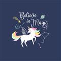 Picture of Believe in Magic Unicorn _GroupedProduct_Square_Mini_ _GroupedProduct_Square_Unframed_Print_Only_