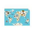 Picture of Animals Map of the World _GroupedProduct_Rectangle_Landscape_Unframed_Print_Only_