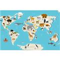 Picture of Animals Map of the World _GroupedProduct_Rectangle_Landscape_Unframed_Print_Only_