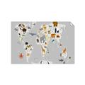 Picture of Animals Map Grey _GroupedProduct_Rectangle_Landscape_Unframed_Print_Only_