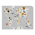 Picture of Animals Map Grey _GroupedProduct_Rectangle_Landscape_Unframed_Print_Only_