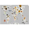 Picture of Animals Map Grey _GroupedProduct_Rectangle_Landscape_Unframed_Print_Only_