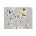 Picture of Animals Map Grey _GroupedProduct_Rectangle_Landscape_Unframed_Print_Only_