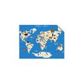 Picture of Animals Map Blue _GroupedProduct_Rectangle_Landscape_Unframed_Print_Only_