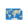 Picture of Animals Map Blue _GroupedProduct_Rectangle_Landscape_Unframed_Print_Only_