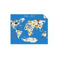 Picture of Animals Map Blue _GroupedProduct_Rectangle_Landscape_Unframed_Print_Only_